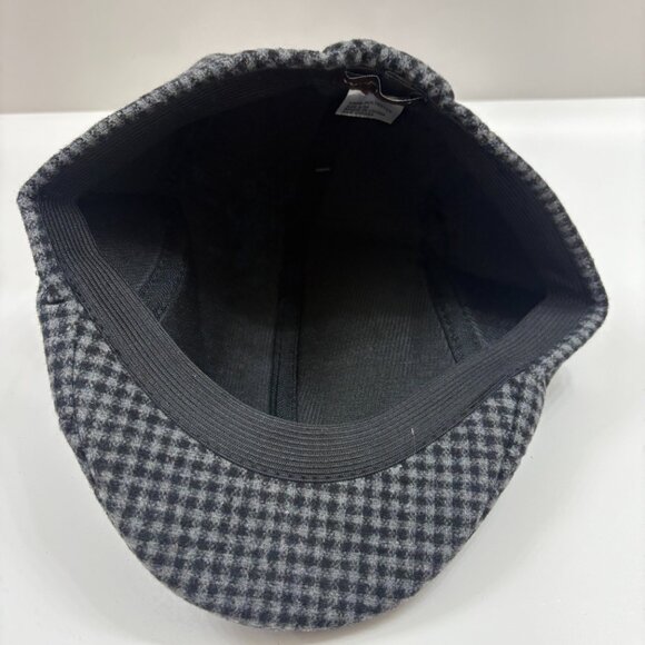 Flat Cap / Hat - Black & Gray Gingham/Checkered - Adult SM- Unisex - NWT - Picture 7 of 8